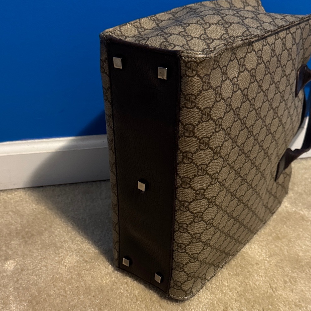 Gucci Brown Monogram Tote w/vintage dust bag,Shopping Bag and Ribbons - Picture 6 of 16